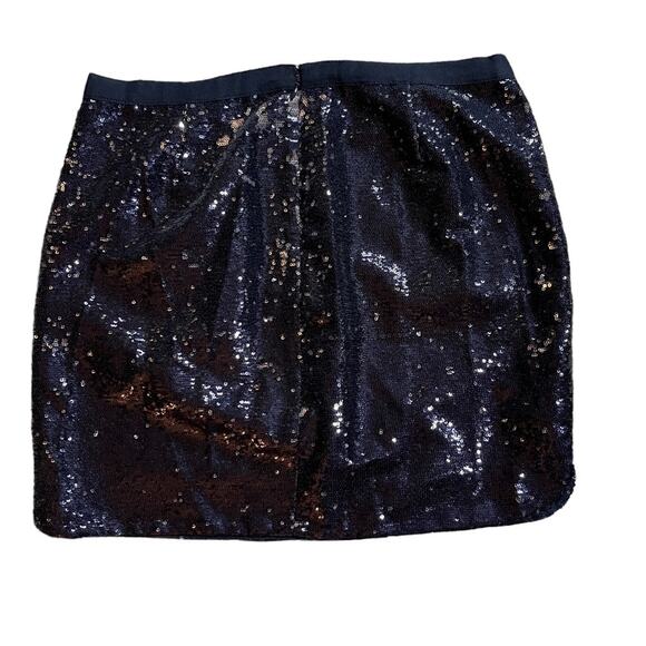 J.Crew Shirttail Mini Sequin Skirt Navy Size 6 - Picture 7 of 12